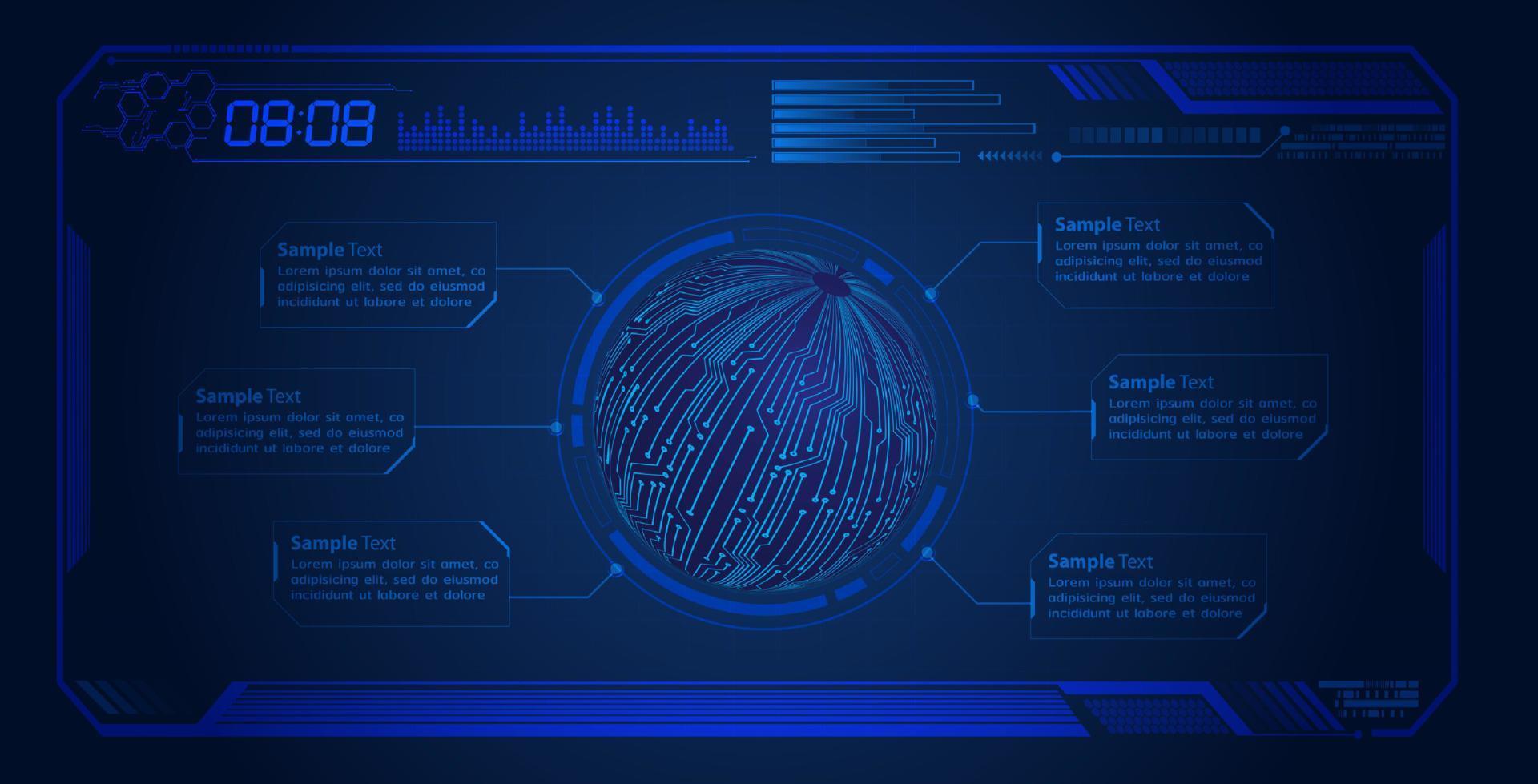 modern hud teknologi skärm bakgrund vektor