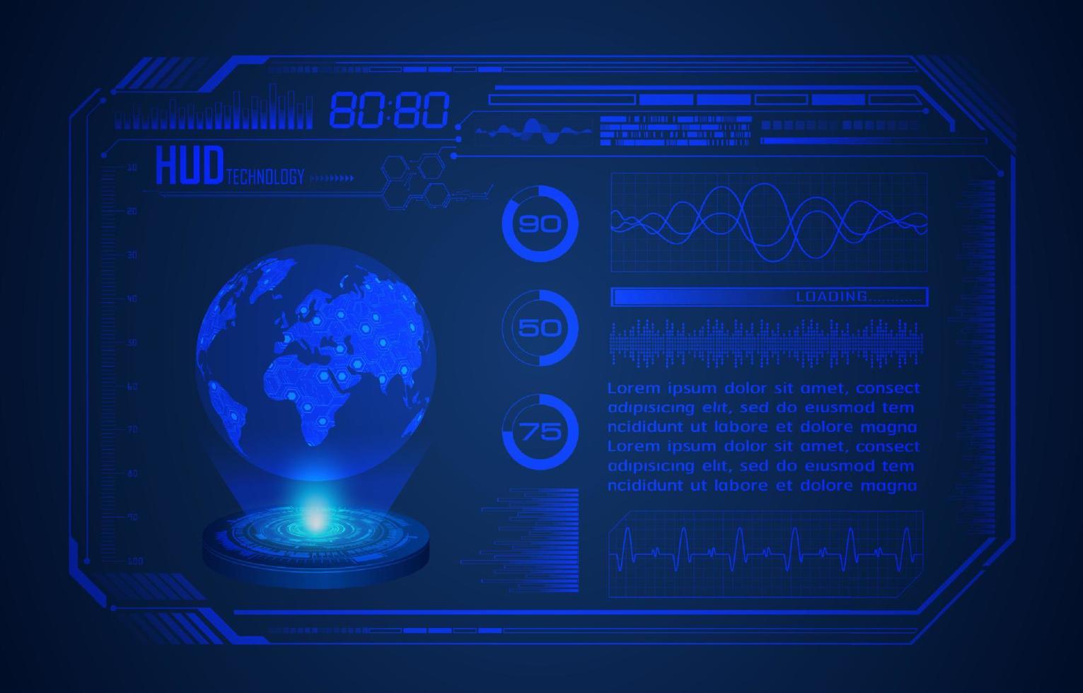 modern hud teknologi skärm bakgrund vektor