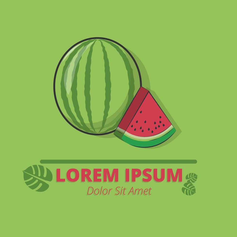 Sommerlayout mit einer Wassermelone vektor