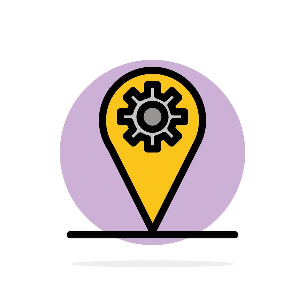 Business Location Map Getriebe abstrakte Kreis Hintergrund flache Farbe Symbol vektor