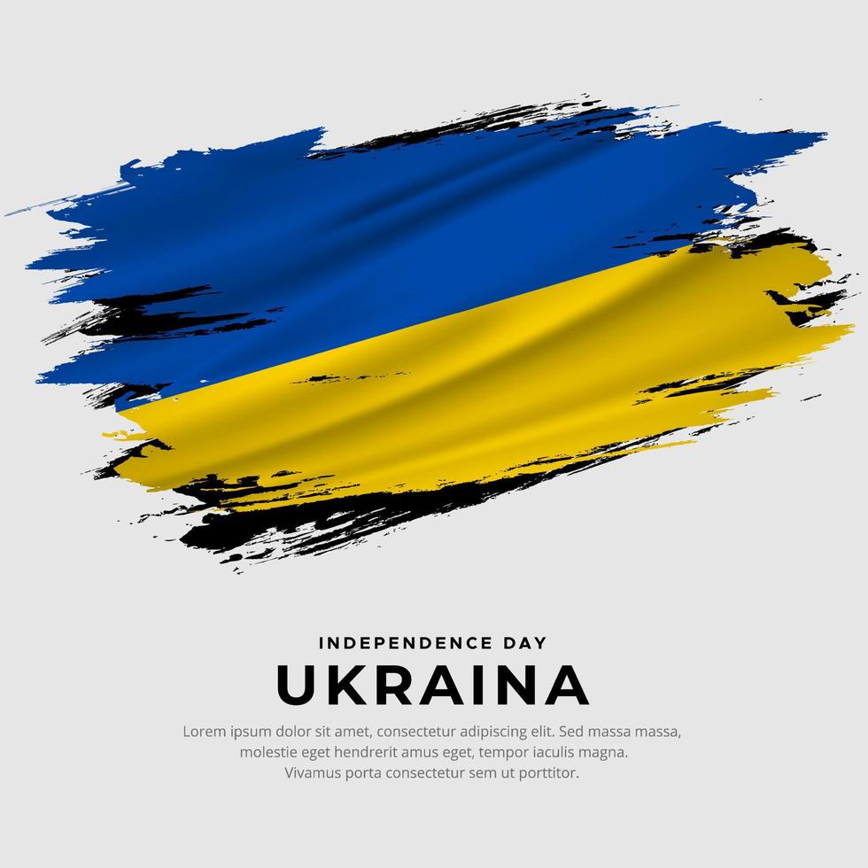 neues Design des Vektors zum Unabhängigkeitstag der Ukraine. ukraine-flagge mit abstraktem pinselvektor vektor
