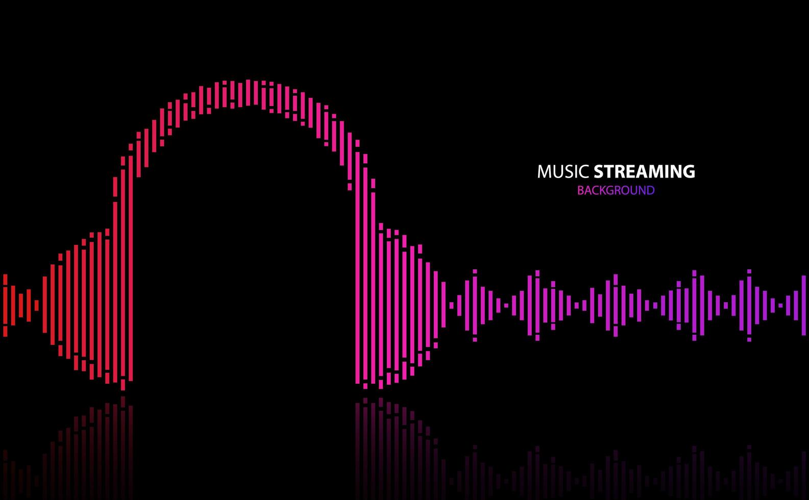 musikströmning vågform hörlurar design vektor