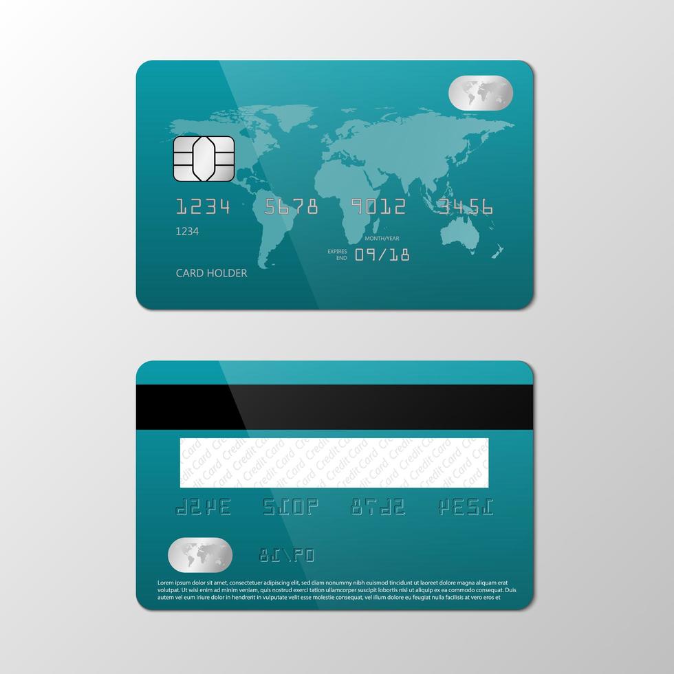 realistische Kreditkartenmodellvorlage vektor