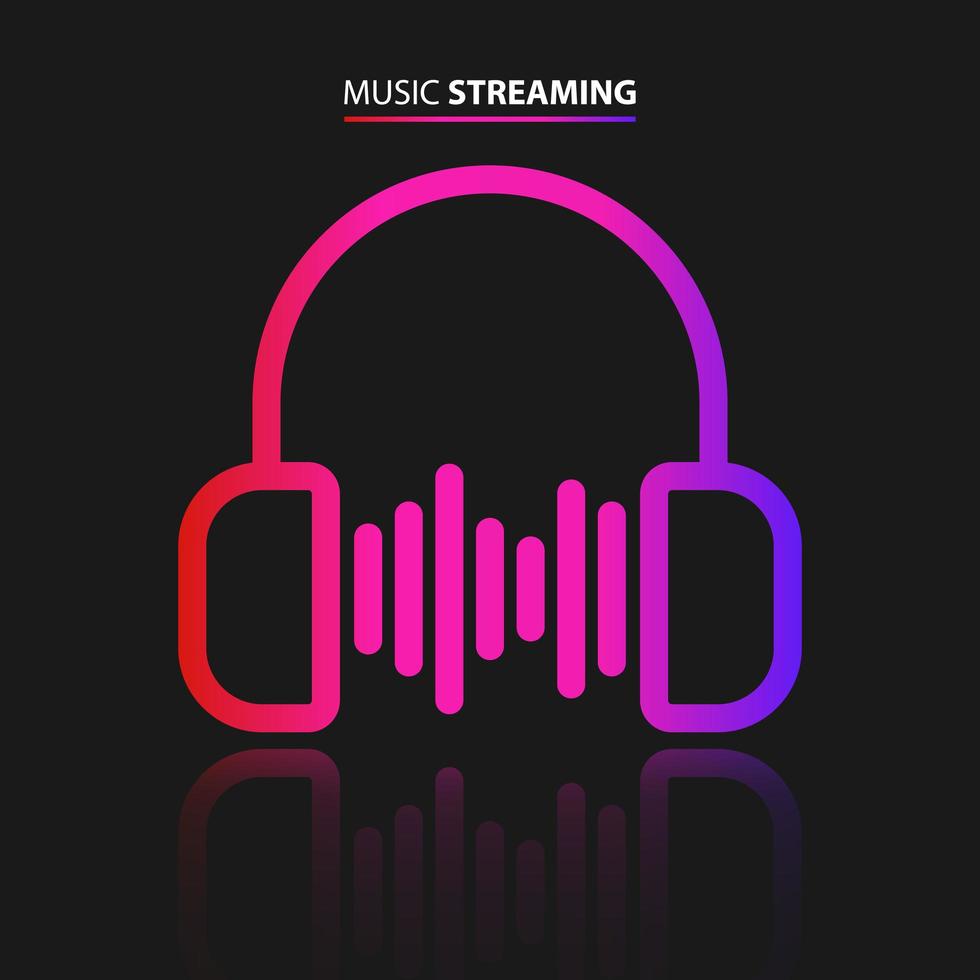 musik streaming ikon vektor