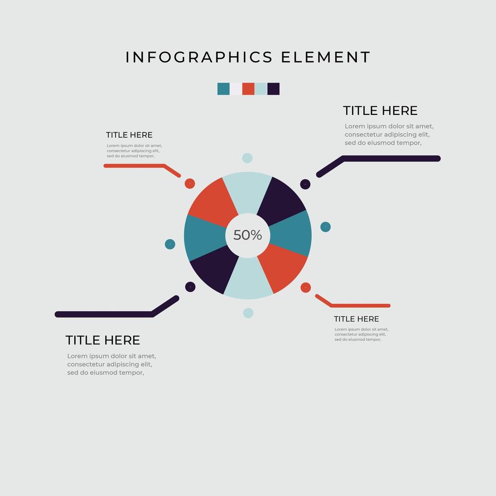 4 Option Kreisdiagramm Kreisdiagramm Infografik vektor