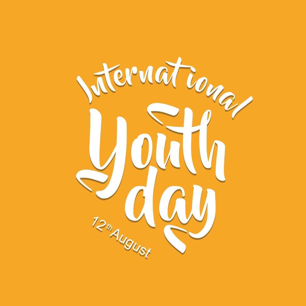 internationell ungdom dag design med typografi vektor