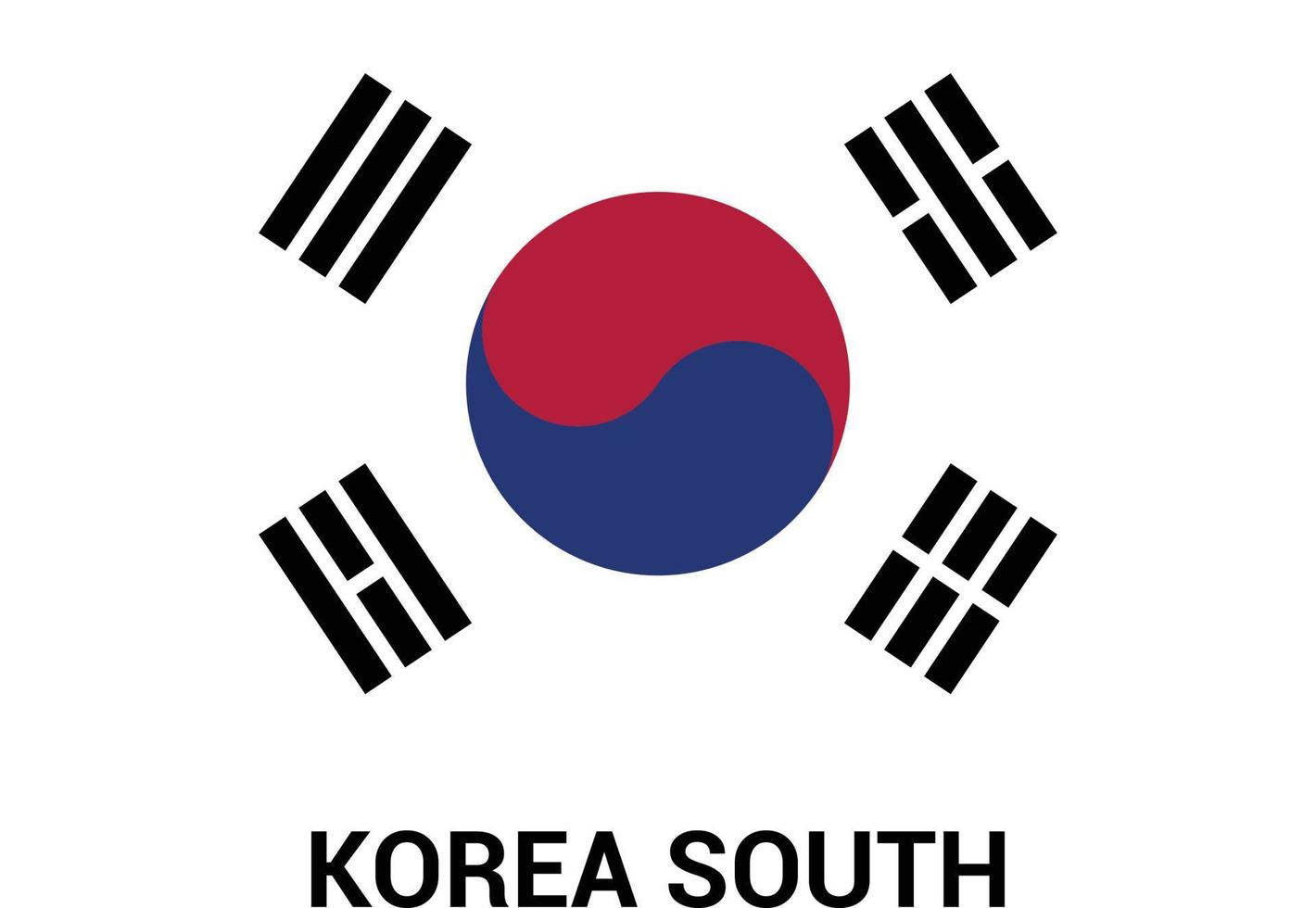 Südkorea-Flaggen-Designvektor vektor