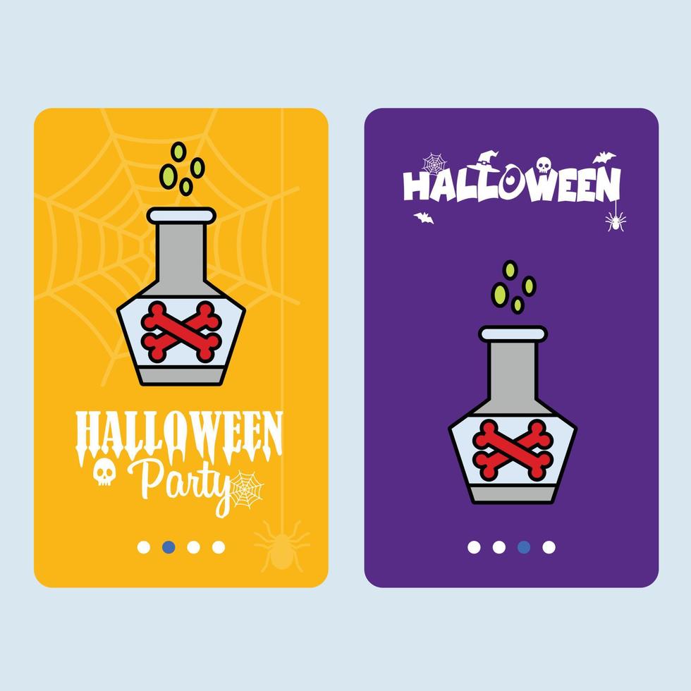 glückliches halloween-einladungsdesign mit giftvektor vektor