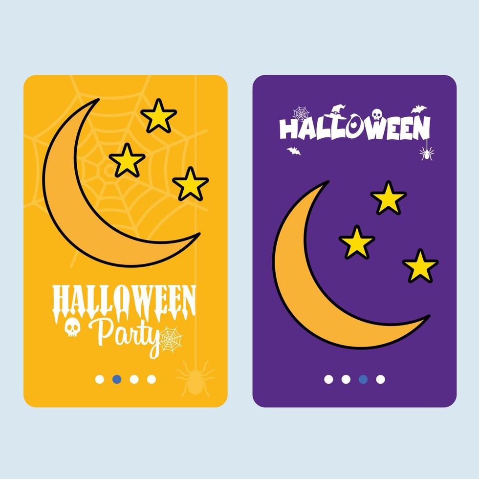 Lycklig halloween inbjudan design med måne vektor