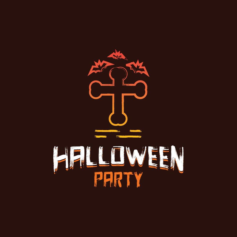 halloween fest design med mörk brun bakgrund vektor