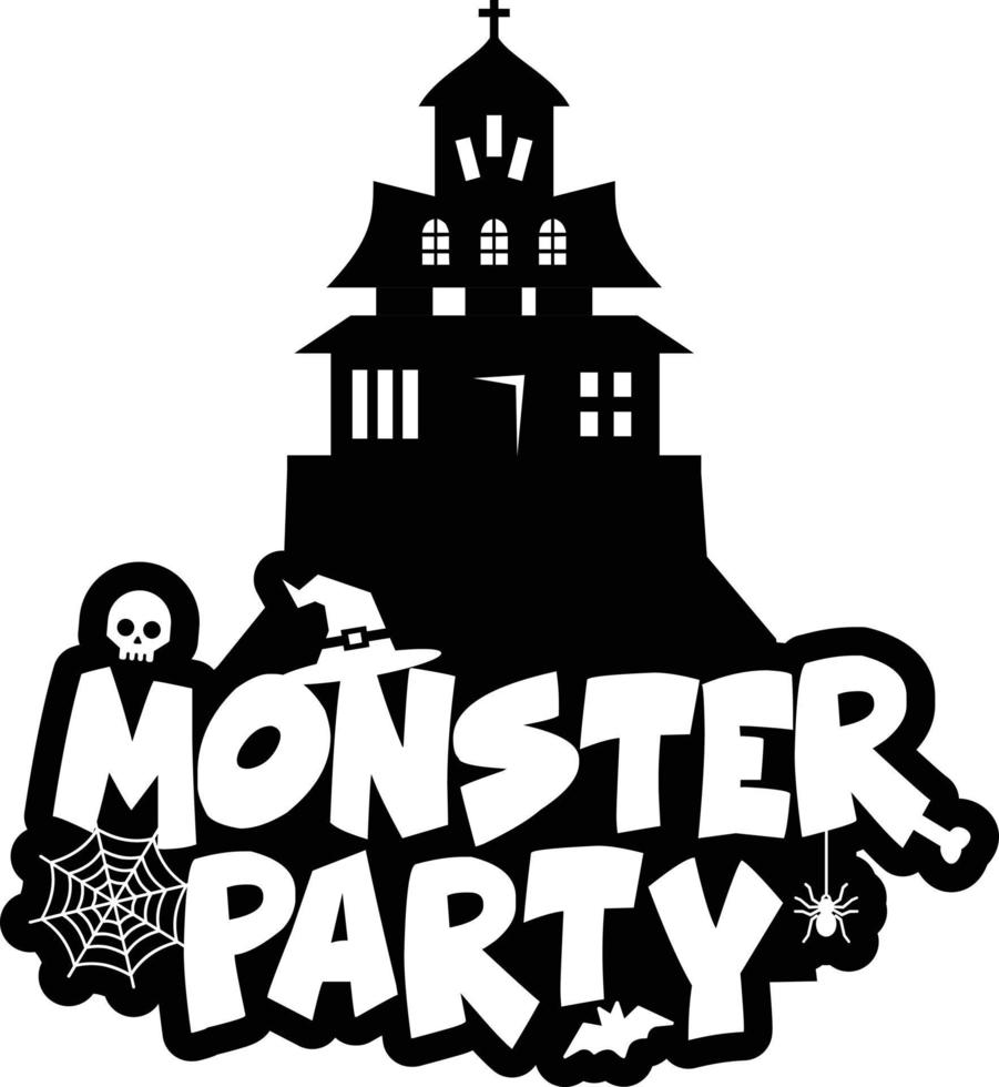 Monster-Party-Design mit kreativem Design-Vektor vektor