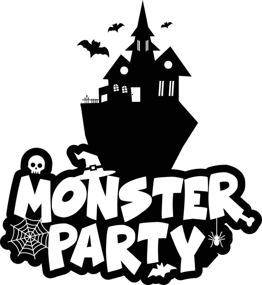 Monster-Party-Design mit kreativem Design-Vektor vektor