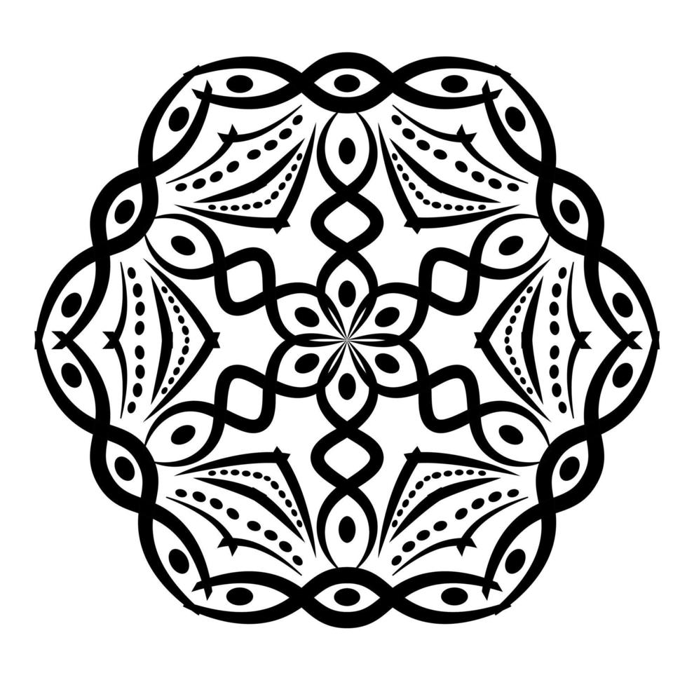 monochrome kreisförmige geometrische Verzierung. rundes Mandala. vektor