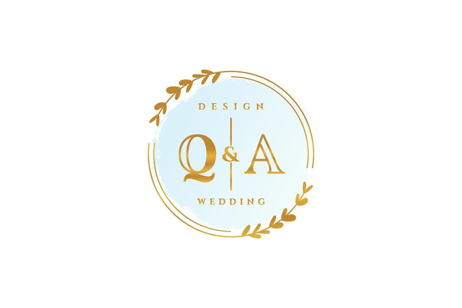 första qa skönhet monogram och elegant logotyp design handstil logotyp av första signatur, bröllop, mode, blommig och botanisk med kreativ mall. vektor