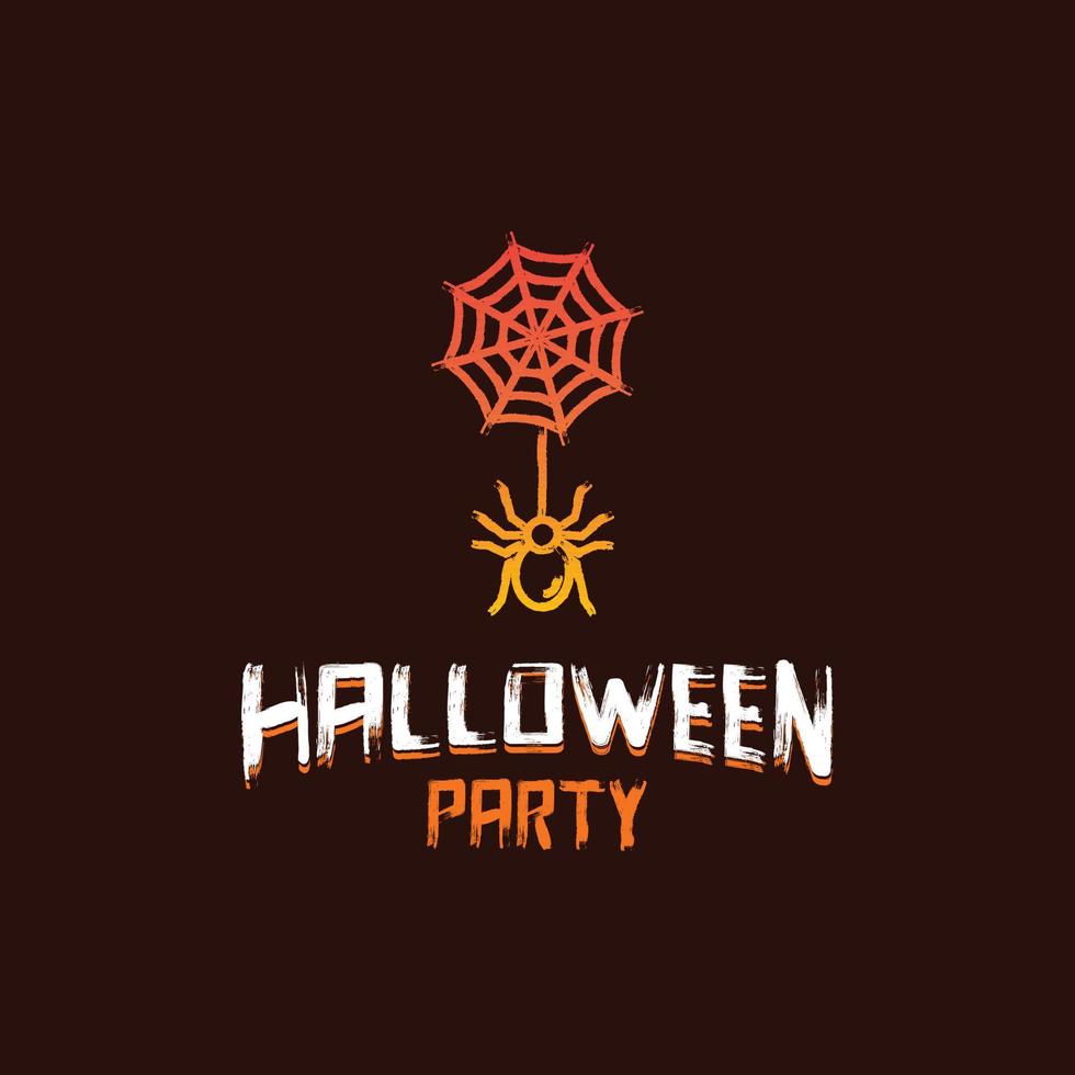 halloween fest design med mörk brun bakgrund vektor