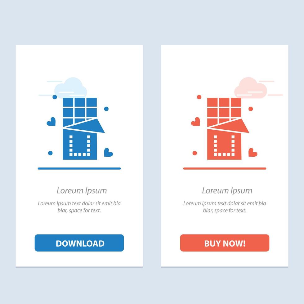 schokolade liebe lebensmittel süß blau und rot jetzt herunterladen und kaufen web-widget-kartenvorlage vektor