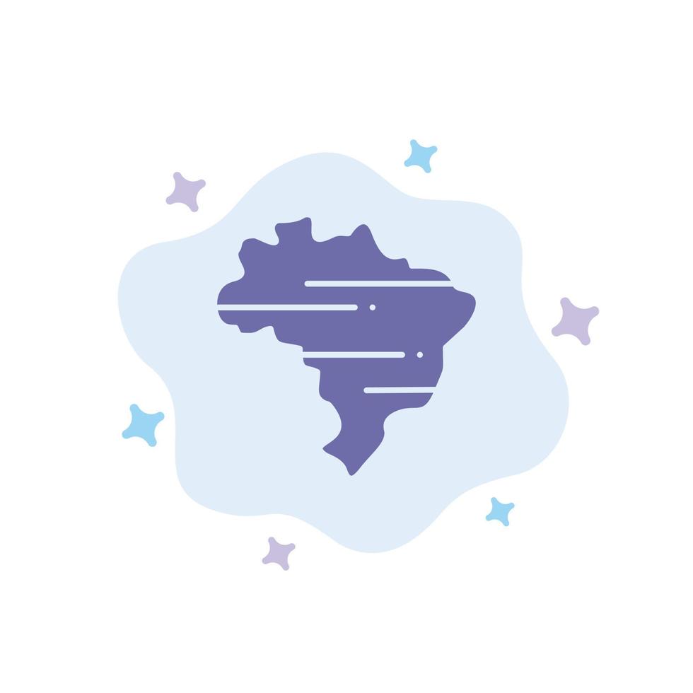 Brasilien Landkarte blaues Symbol auf abstraktem Wolkenhintergrund vektor