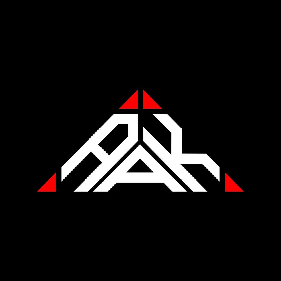 aak Letter Logo kreatives Design mit Vektorgrafik, aak einfaches und modernes Logo in Dreiecksform. vektor