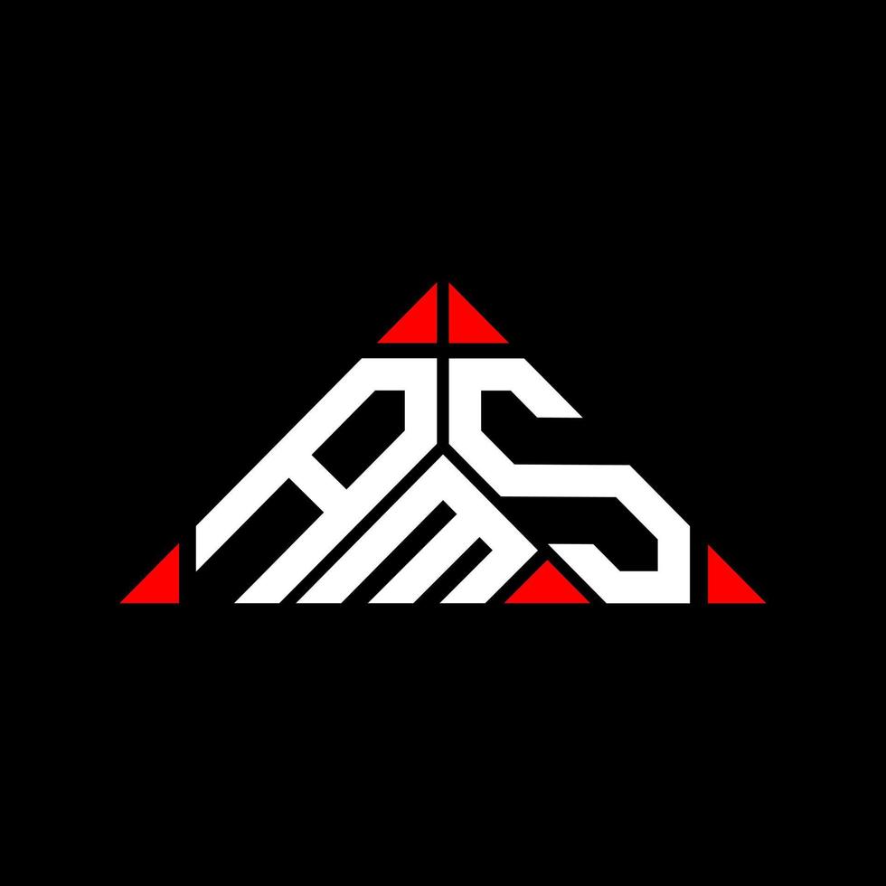 ams brev logotyp kreativ design med vektor grafisk, ams enkel och modern logotyp i triangel form.