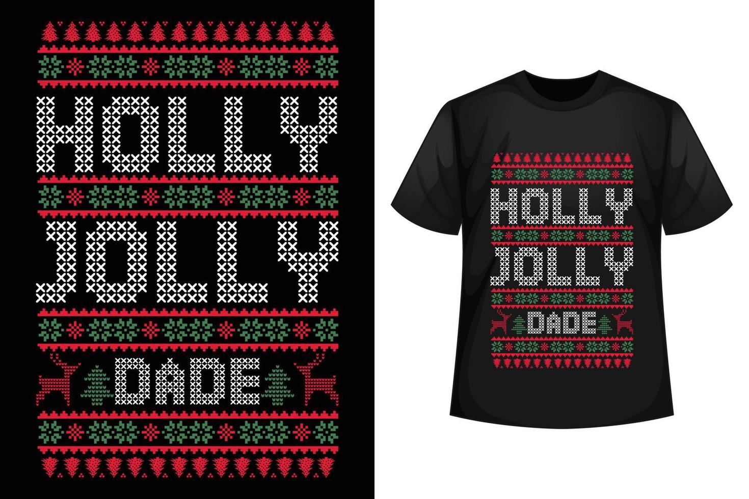 Holly Jolly Dade - Weihnachts-T-Shirt-Design-Vorlage vektor