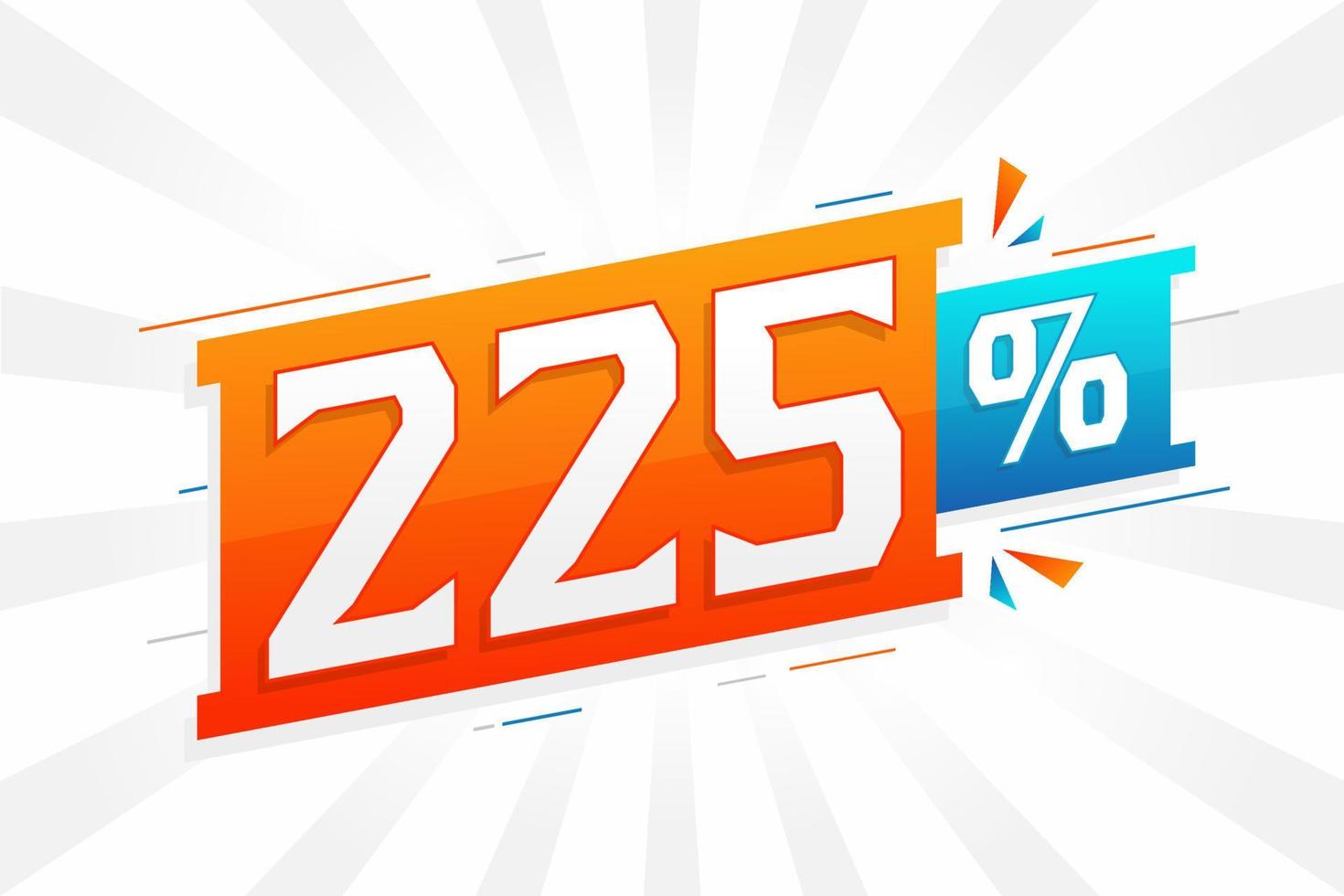 225 rabatt marknadsföring baner befordran. 225 procent försäljning PR design. vektor