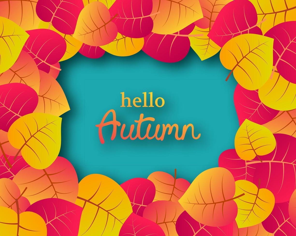 herbsthintergrund mit herbstgelben blättern und platz für text. Design für Banner oder Poster der Herbstsaison. Vektor-Illustration vektor