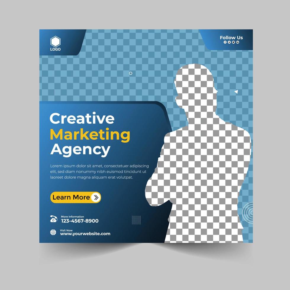 Creative-Marketing-Agentur und Social-Media-Post- oder Square-Banner-Template-Design für Unternehmen vektor