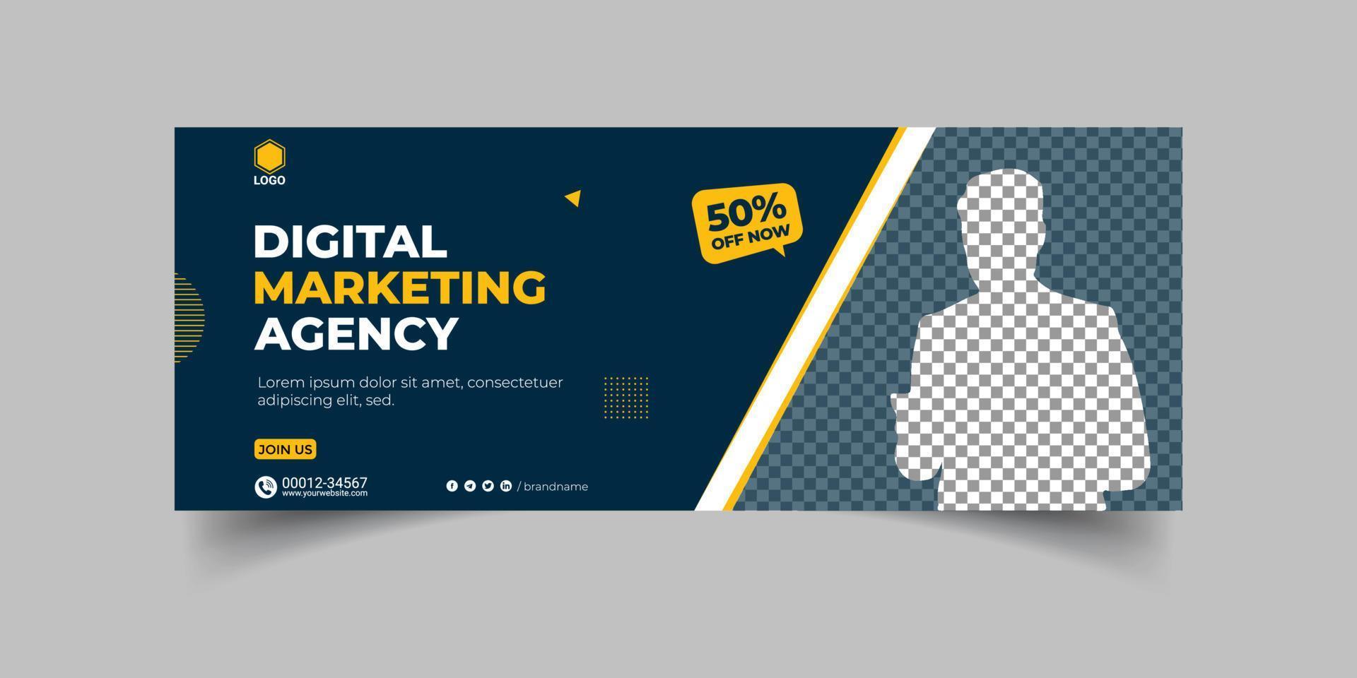 Agentur für digitales Marketing und Corporate Facebook-Cover-Template-Design vektor