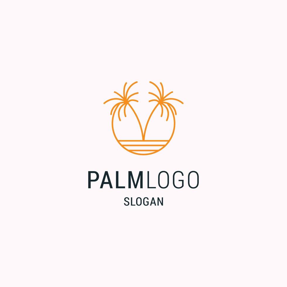 Palm-Logo-Symbol flache Designvorlage vektor