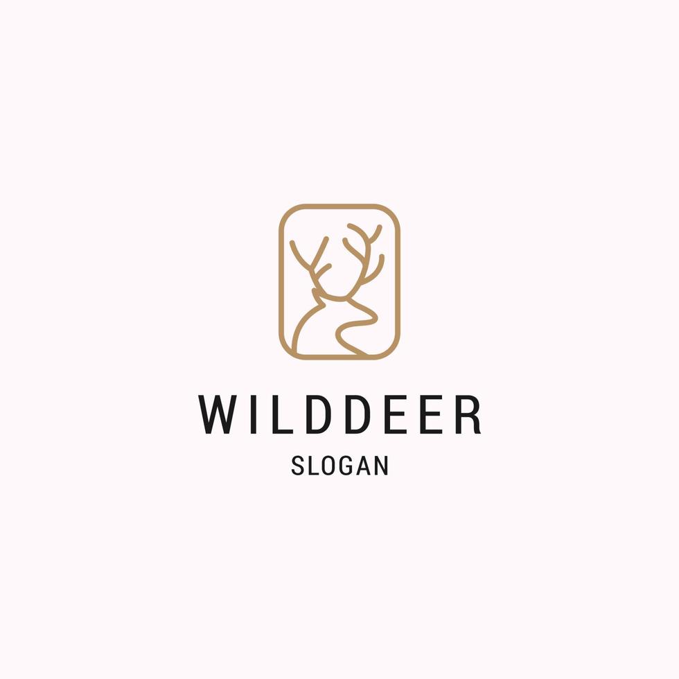 Wilde Hirsch-Logo-Symbol flache Design-Vorlage vektor