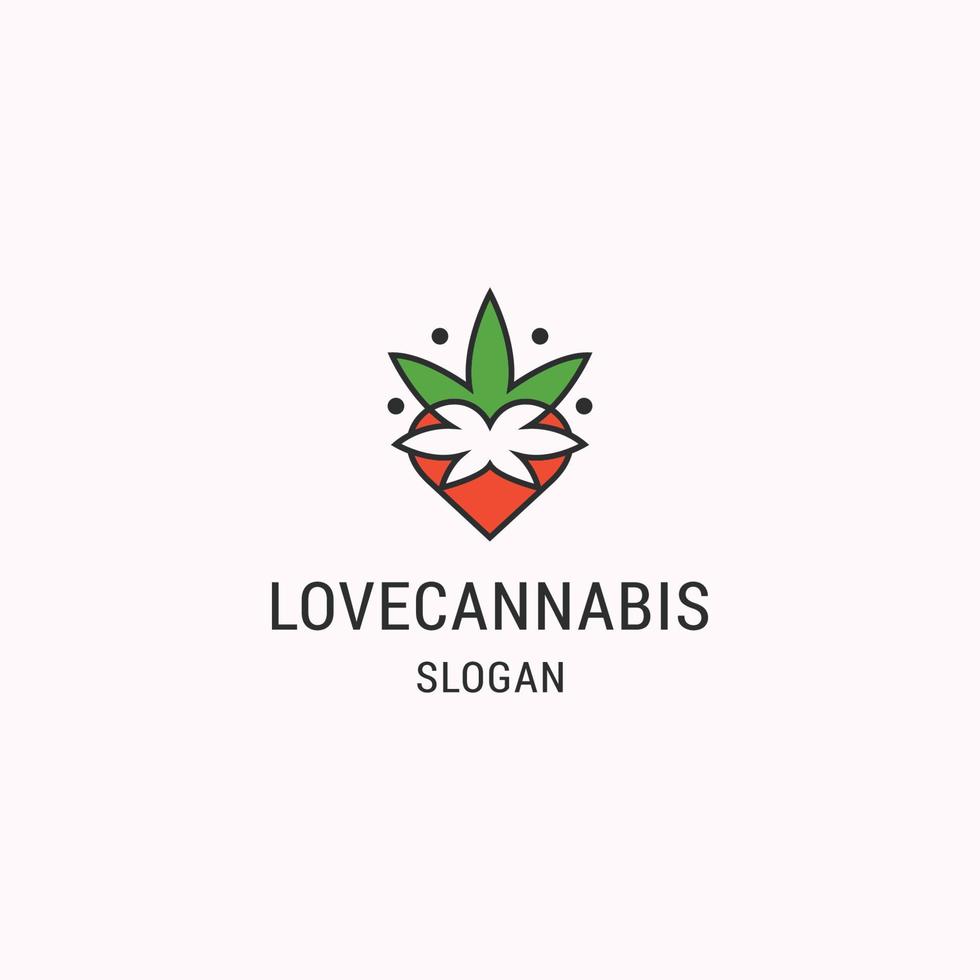 liebe Cannabis-Logo-Vektordesign vektor