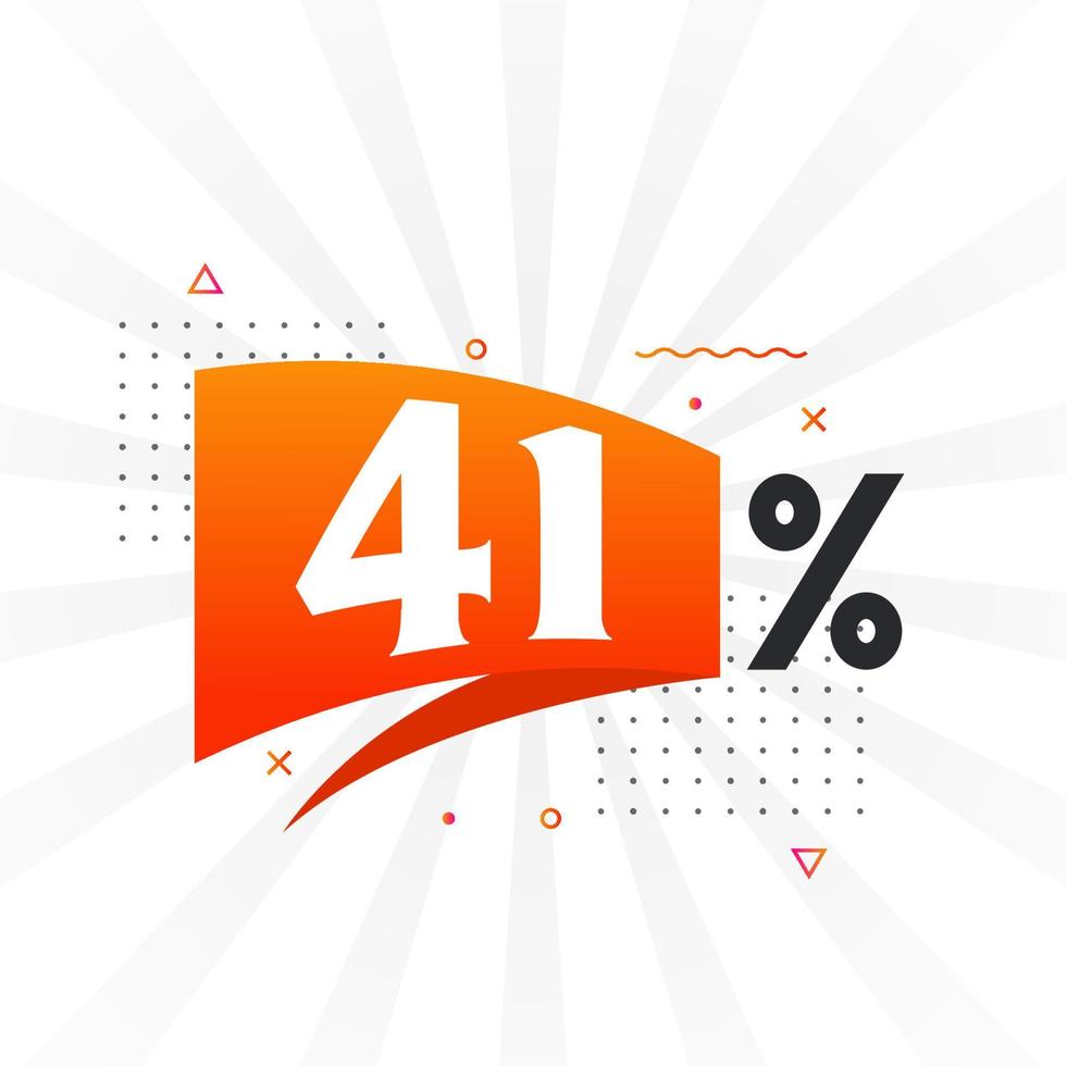 41 Rabatt-Marketing-Banner-Promotion. 41 Prozent verkaufsförderndes Design. vektor