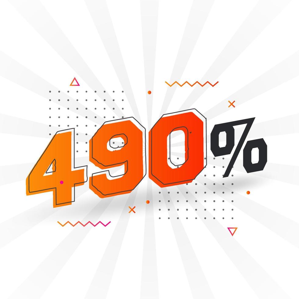 490 Rabatt-Marketing-Banner-Promotion. 490 Prozent verkaufsförderndes Design. vektor