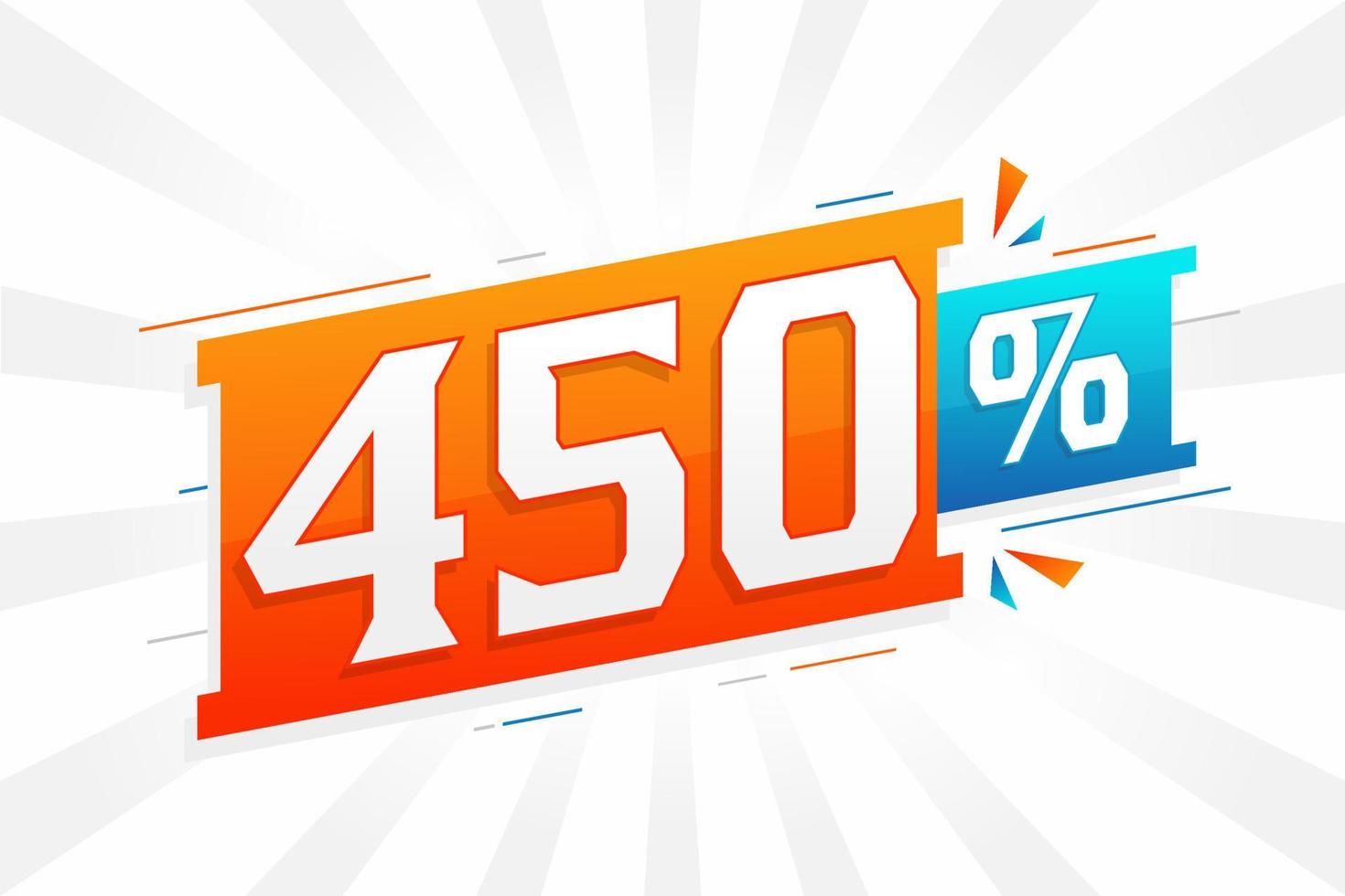 450 Rabatt-Marketing-Banner-Promotion. 450 Prozent verkaufsförderndes Design. vektor