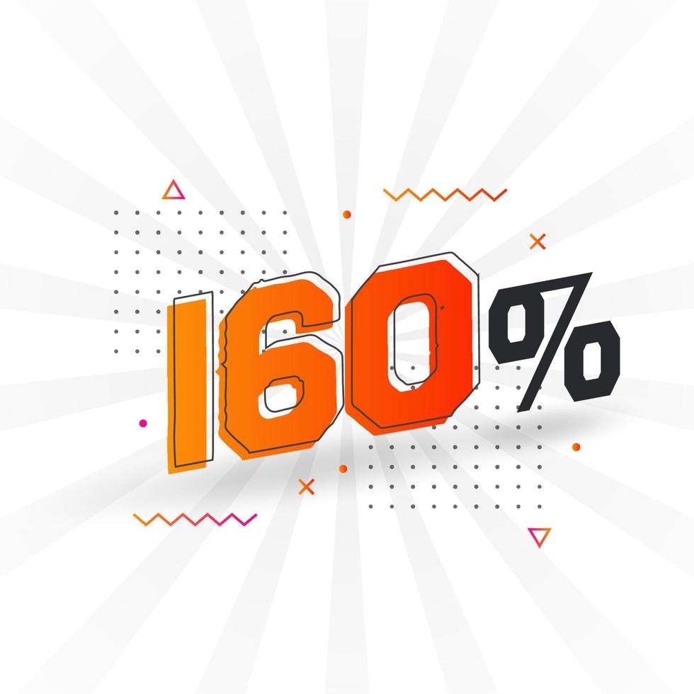160 Rabatt-Marketing-Banner-Promotion. 160 Prozent verkaufsförderndes Design. vektor
