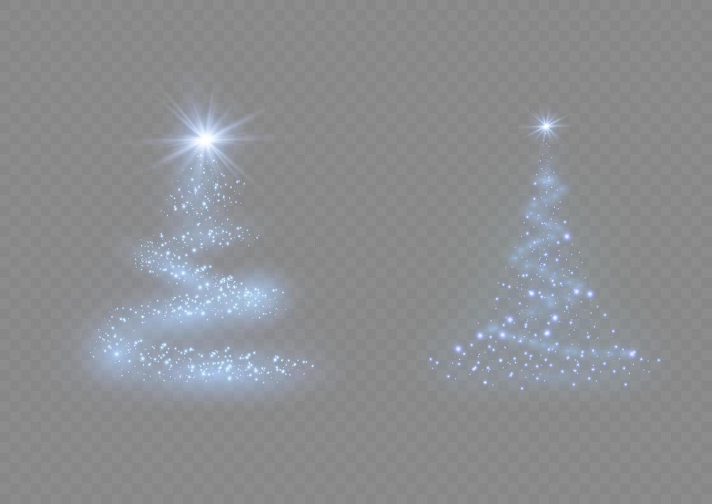 weihnachtsbaum aus hellem vektorhintergrund. goldener weihnachtsbaum als symbol für ein frohes neues jahr, ein frohes weihnachtsfest. goldene Lichtdekoration. hell glänzend vektor