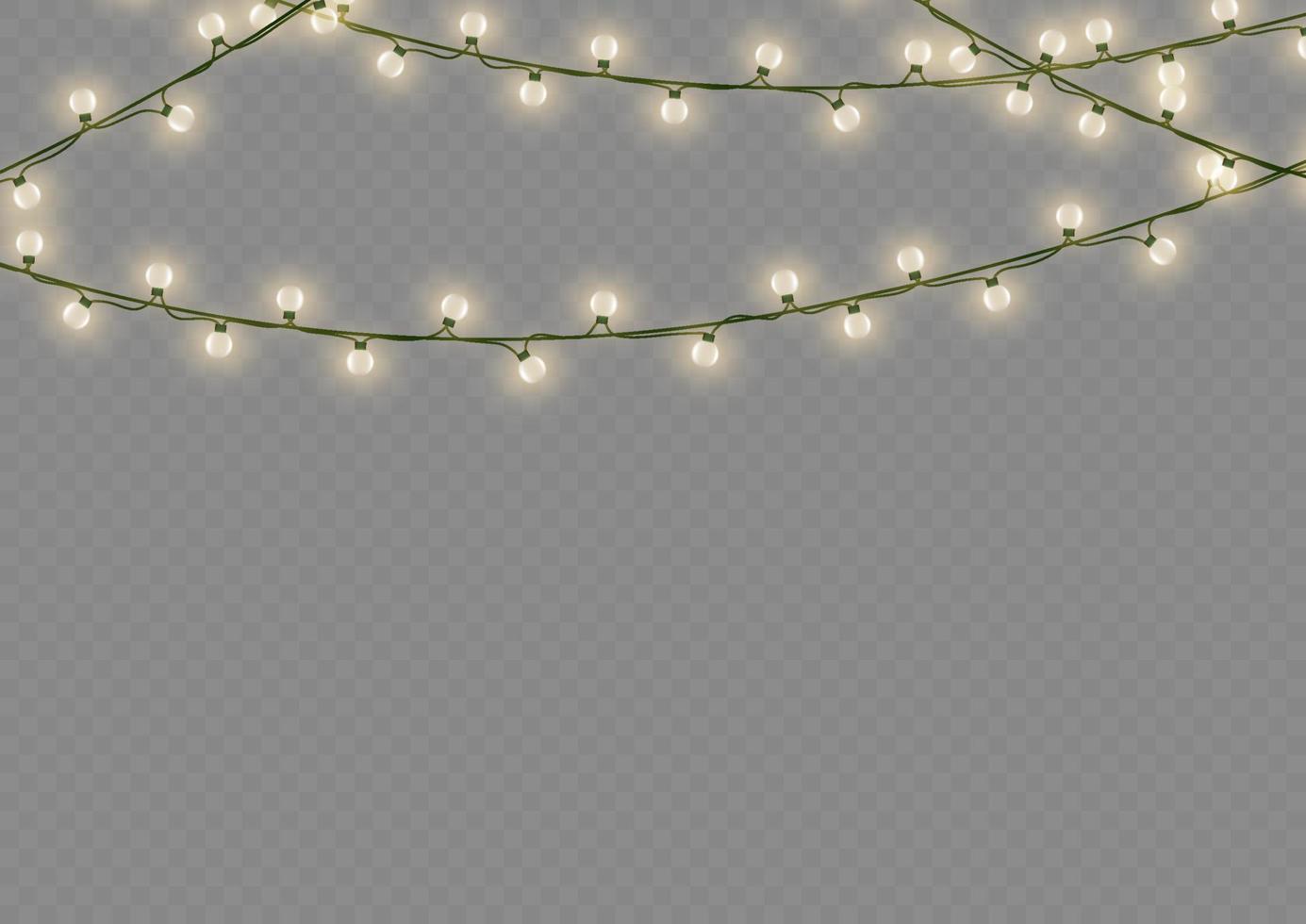 jul lampor isolerat bakgrund. jul ljus flerfärgad girlanger. xmas lampa lysande krans. för de ny år och jul. ljus effekt. vektor illustration.