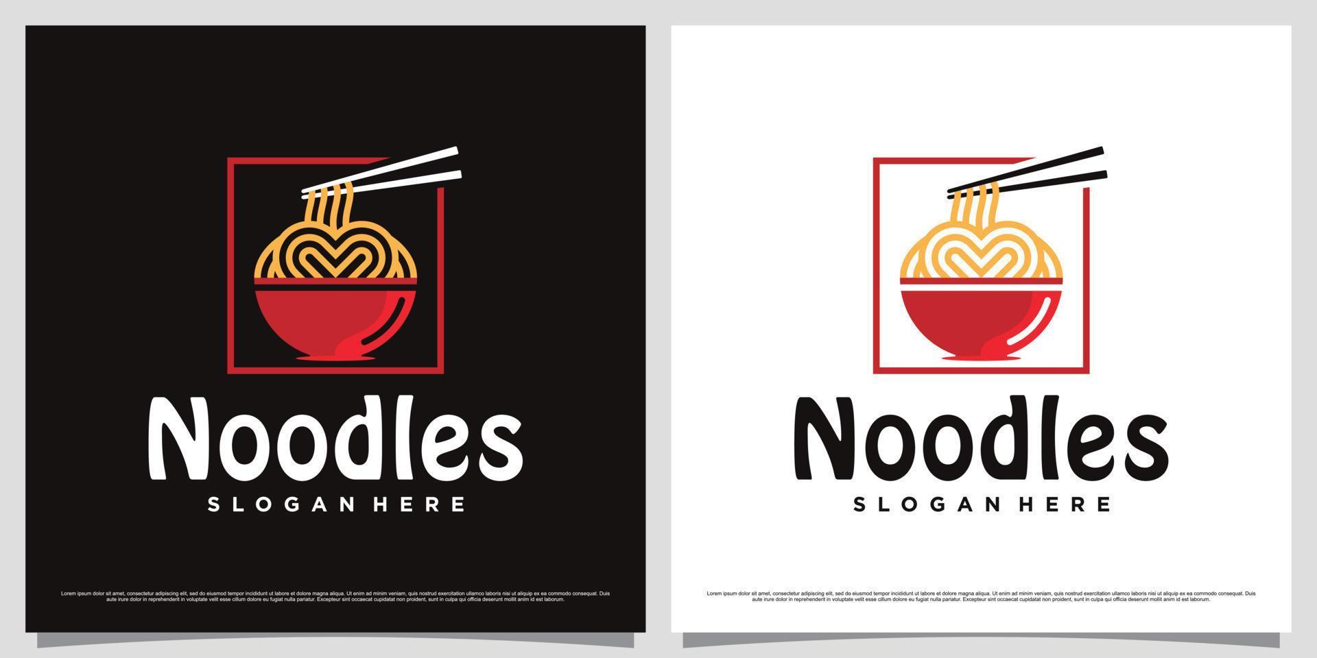 japanische Ramen-Nudel-Logo-Design-Vorlage mit einfachem Konzept und kreativem Element vektor