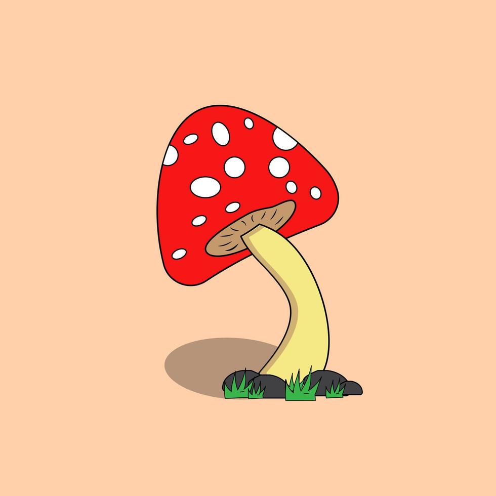 Pilz-Symbol. Amanita Muscaria, Fliegenpilz-Schildersammlung. Zauberpilz-Symbol. vektor