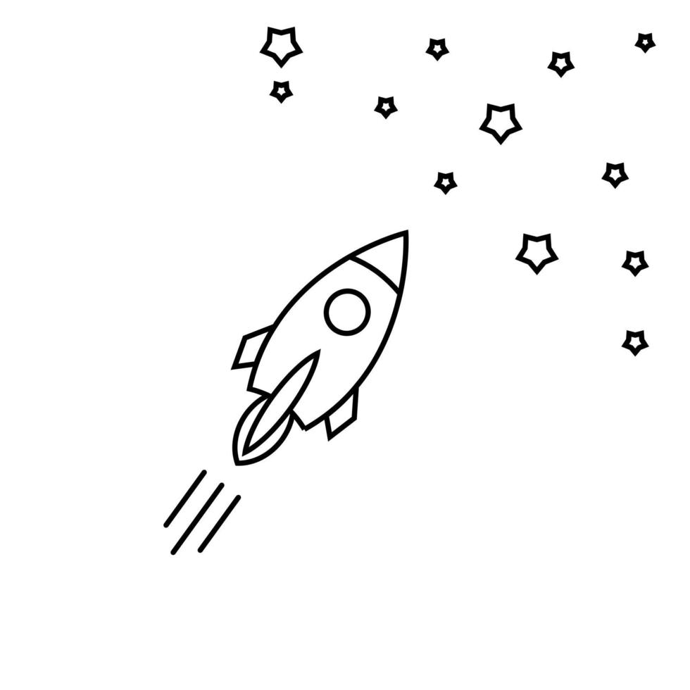 Rakete gestartet Symbol Vektor Logo Vorlage Illustration Design. Startsymbol, Raketensymbol