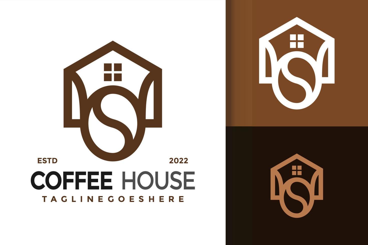 elegantes Kaffeehaus-Logo-Design, Markenidentitäts-Logos-Vektor, modernes Logo, Logo-Designs-Vektor-Illustrationsvorlage vektor