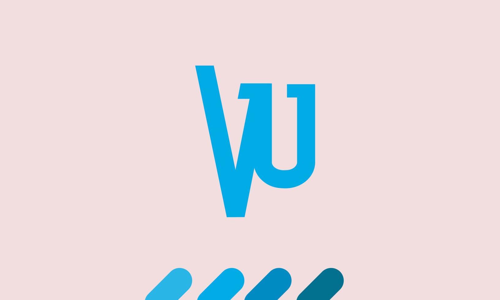 alfabetet bokstäver initialer monogram logotyp vu, uv, v och u vektor