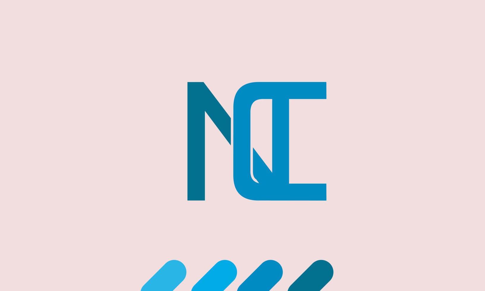 alfabetet bokstäver initialer monogram logotyp nc, cn, n och c vektor