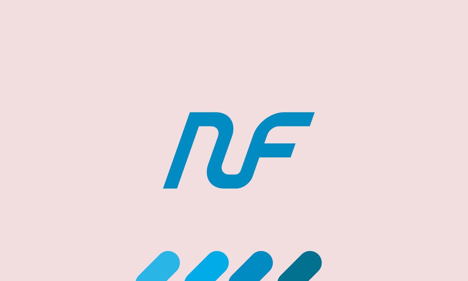 alfabetet bokstäver initialer monogram logotyp nf, fn, n och f vektor
