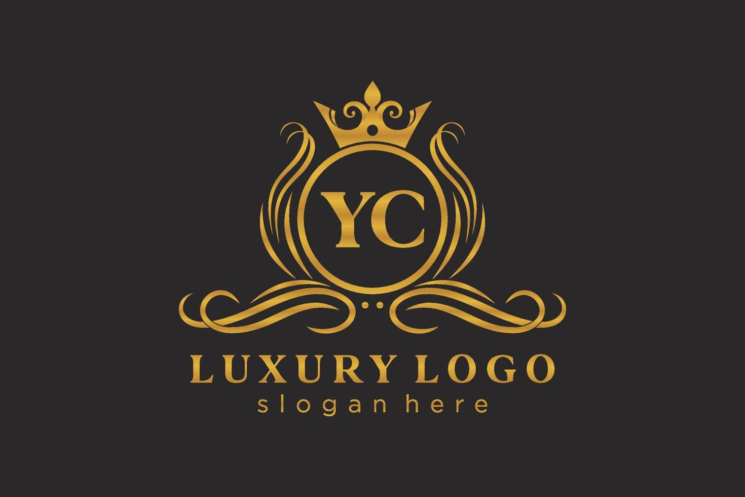 Anfangsbuchstabe Yc Royal Luxury Logo Vorlage in Vektorgrafiken für Restaurant, Lizenzgebühren, Boutique, Café, Hotel, heraldisch, Schmuck, Mode und andere Vektorillustrationen. vektor