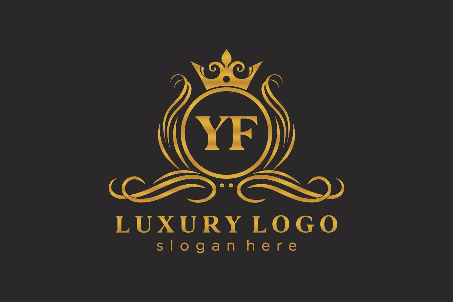 anfängliche yf-Buchstabe königliche Luxus-Logo-Vorlage in Vektorgrafiken für Restaurant, Lizenzgebühren, Boutique, Café, Hotel, heraldisch, Schmuck, Mode und andere Vektorillustrationen. vektor
