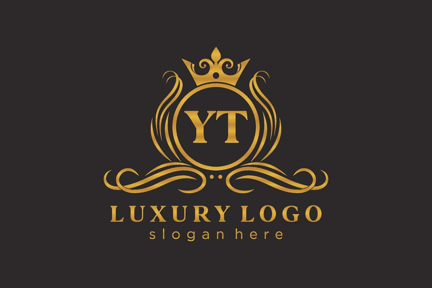 första yt brev kunglig lyx logotyp mall i vektor konst för restaurang, kungligheter, boutique, Kafé, hotell, heraldisk, Smycken, mode och Övrig vektor illustration.