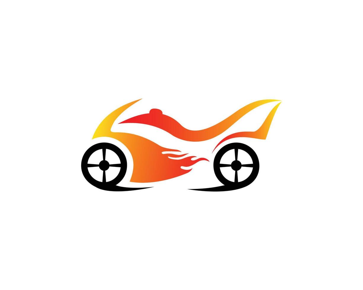 Fire Speed Bike Sport und Motorrad Racer Logo Design Silhouette Grafik Vektorvorlage. vektor