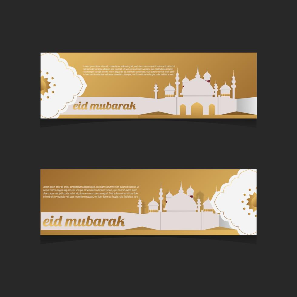 vektor samling av eid mubarak festival av muslim baner illustration