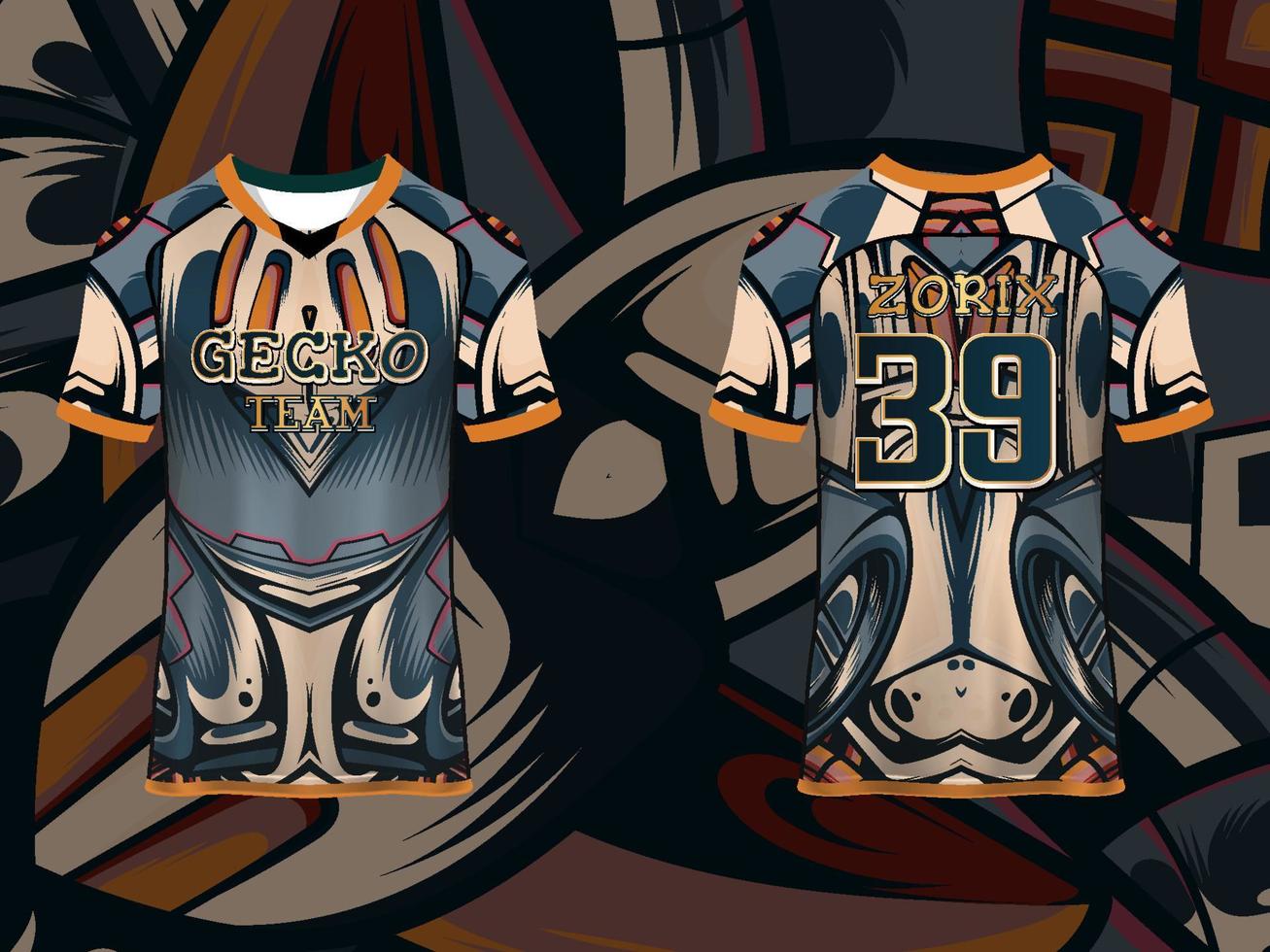 abstrakt raglan ärm jersey design mall för team uniformer gamming kläder vektor